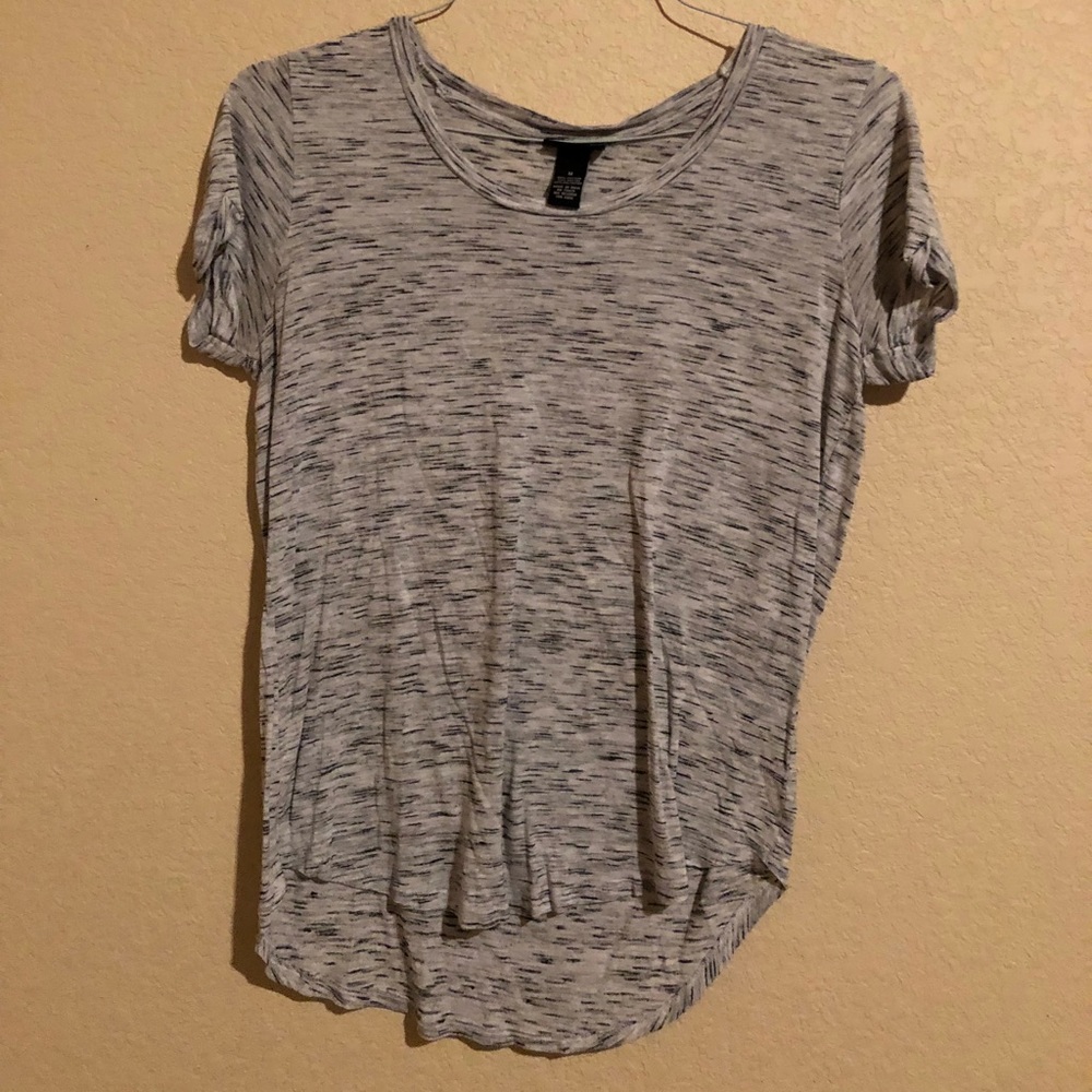 White & grey tee